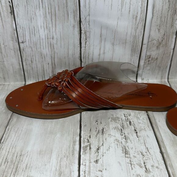 American Eagle AE Braided Leather Flip Flops Sandals Thongs Slip on Shoes Size 6 - Picture 5 of 7